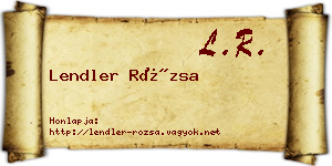 Lendler Rózsa névjegykártya